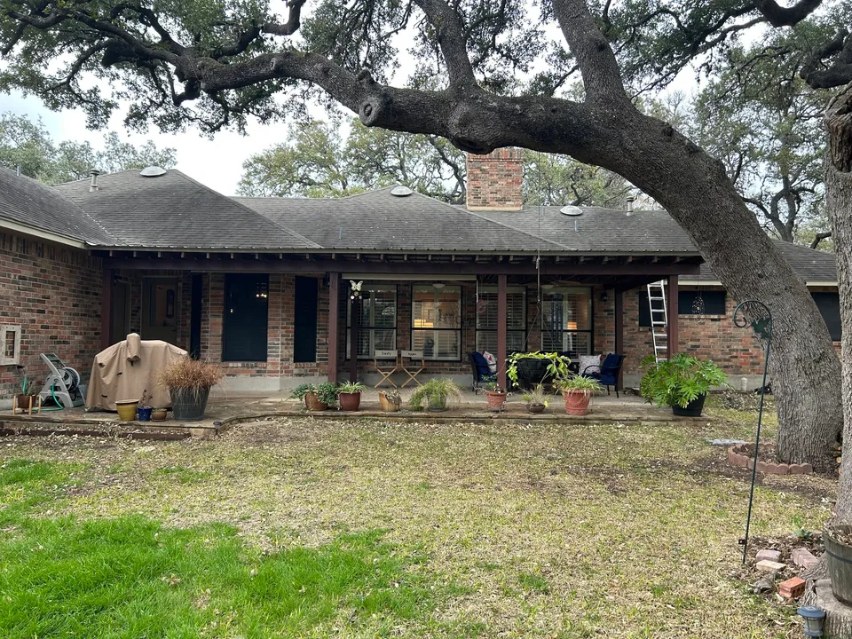 Backyard before the outdoor living remodel